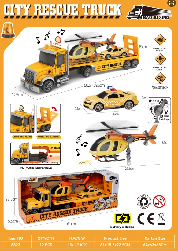 Sound and light inertial rescue transport vehicle
