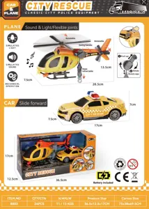 Urban rescue kit: sound&nbsp;and&nbsp;light helicopter+police car