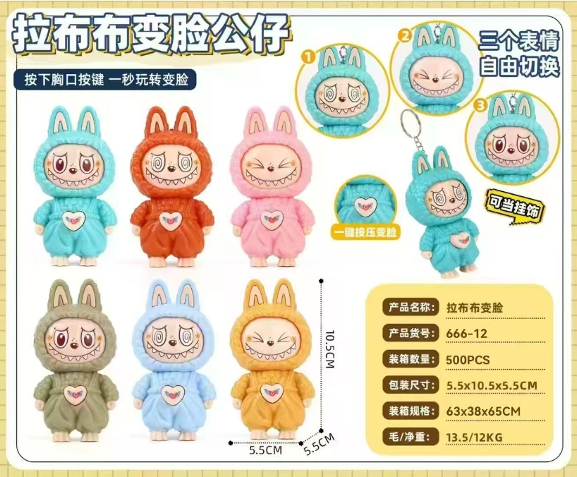 Labbub Face-Changing Plush