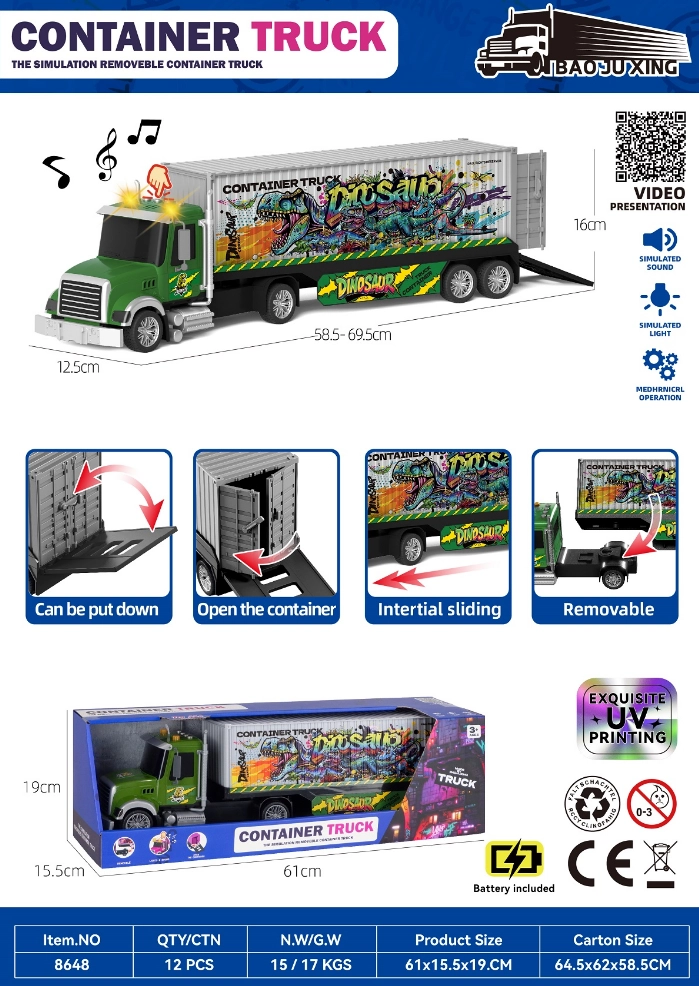 Audiovisual Inertia Dinosaur Personality Graffiti Container Transport Vehicle