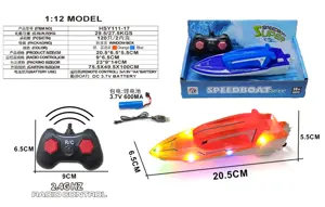 Two-way remote control battleship (2.4G transparent lights)