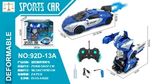 1:18 Five-in-one one-button transforming Bugatti Police Car Spray