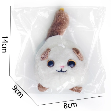 White Cat on a Leash(Standard gold keyring)