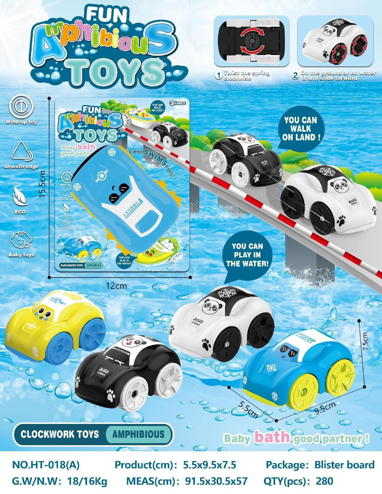 Bath & Water Play Car, Dual-Use for Water & Land