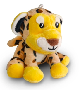 Pull-String Leopard (White Bell Keychain)