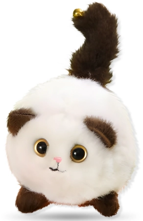 White Cat on a Leash(Standard gold keyring)