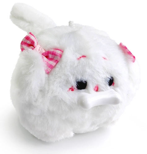 Pull-String Poodle (White Bell Keychain)