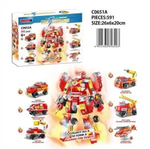 English Version Woma Building Blocks - Fire Line Rescue