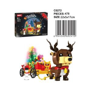 English Version Christmas Reindeer and Gift Cart