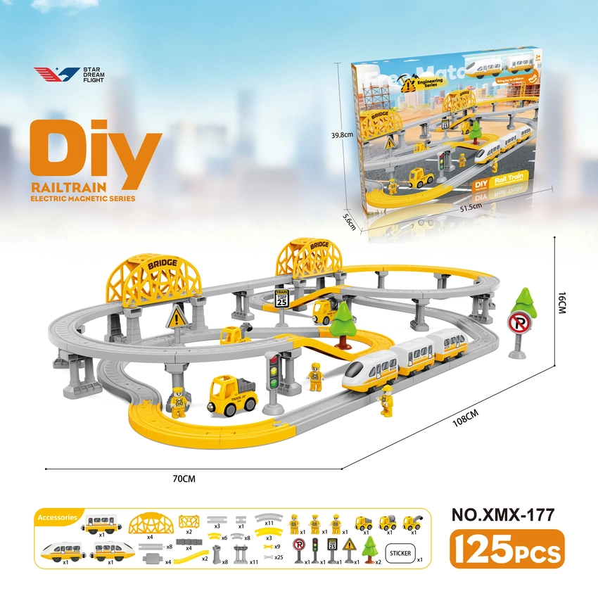DIY assembly electric rail train/125PCS