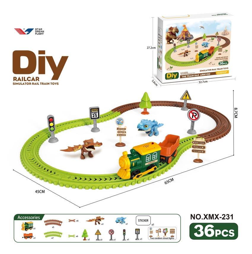 DIY Electric Track Car 36PC (Dinosaur Series)