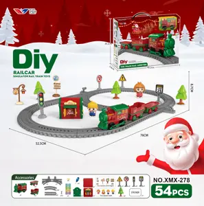 Christmas-themed DIY Electric Track Car/54PCS