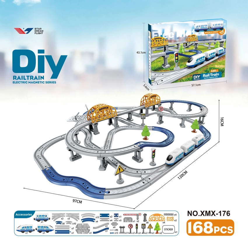 DIY Assembled Electric Train Track / 168PCS