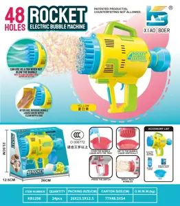 48-Hole Space Launch Cannon Electric Light Bubble Machine (Batteries Not Included)