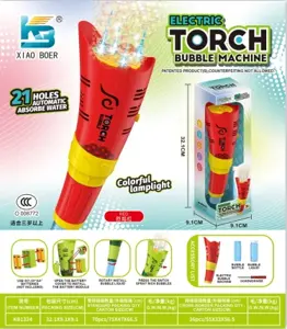 21-Hole Torch Bubble Machine with Lights (Batteries Not Included)