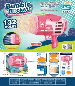 132-Hole Rocket Launcher Electric Colorful LED Bubble Machine