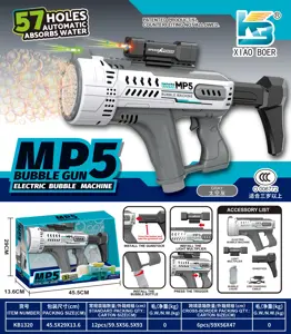 MP5 57-Hole Automatic Water Absorption Colorful Light Bubble Machine