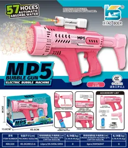 MP5 57-Hole Automatic Water Absorption Colorful Light Bubble Machine