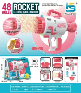 48-Hole Space Launch Cannon Electric Light Bubble Machine (Batteries Not Included)