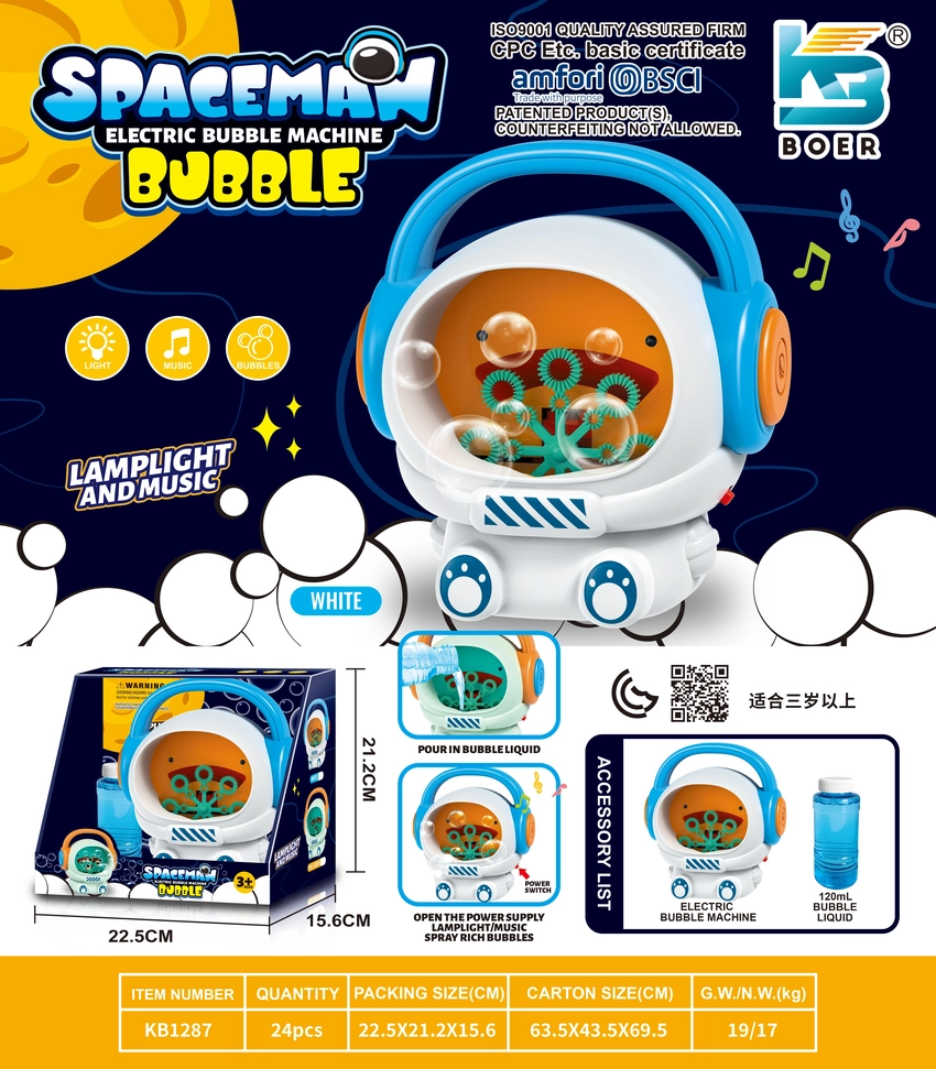 Astronaut Bubble Machine with Lights and Music