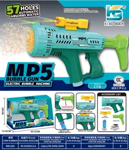 MP5 57-Hole Automatic Water Absorption Colorful Light Bubble Machine