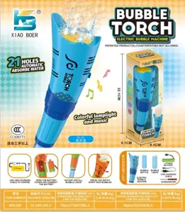 21-Hole Torch Bubble Machine with Music and Dual Lights