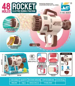 48-Hole Space Launch Cannon Electric Light Bubble Machine (Batteries Not Included)