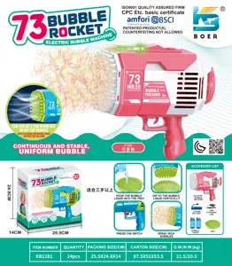 73-Barrel Rocket Launcher Dinosaur Electric Colorful Light Bubble Machine