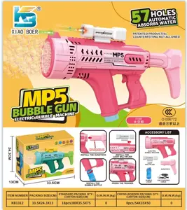 MP5 57-Hole Automatic Water-Absorbing Colorful Light Bubble Machine