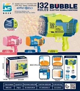 132-Hole Rocket Launcher Electric Colorful LED Bubble Machine