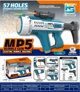 MP5 57-Hole Automatic Water Absorption Colorful Light Bubble Machine