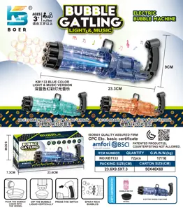 13-Hole Colorful Light Music Electric Gatling Bubble Machine