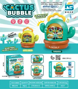 Cactus Bubble Machine with Lights and Music