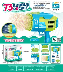 73-Barrel Rocket Launcher Dinosaur Electric Colorful Light Bubble Machine