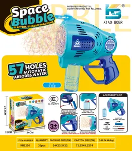 57-Hole Automatic Water-Absorbing Space Electric Light Bubble Machine