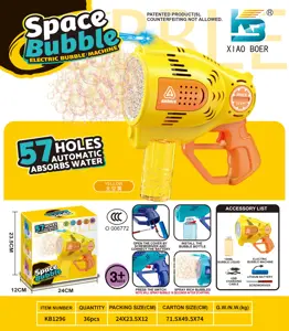 57-Hole Automatic Water-Absorbing Space Electric Light Bubble Machine