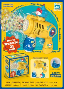 21-Hole Clown Rotating Light Bubble Machine (Batteries Not Included)
