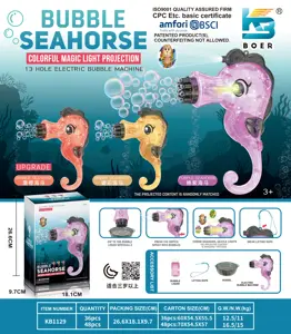13-Hole Transparent Light Projection Seahorse Bubble Machine