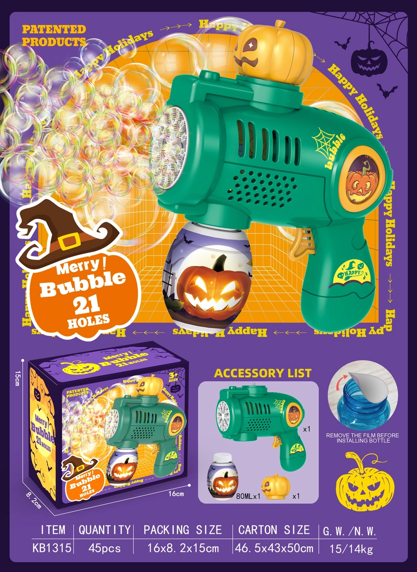 21-Hole Clown Rotating Light Bubble Machine (Batteries Not Included)