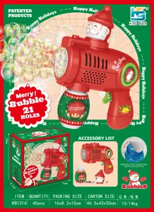 21-Hole Santa Claus Rotating Light Bubble Machine (Batteries Not Included)