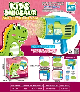 73-Hole Rocket Launcher Dinosaur Electric Colorful Light Bubble Machine