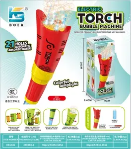 21-hole torch bubble machine with lights (batteries not included)