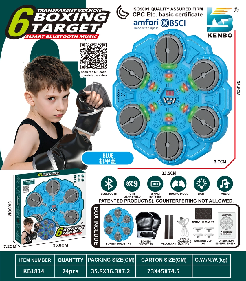 6-Key Smart Blue Music Boxing Target