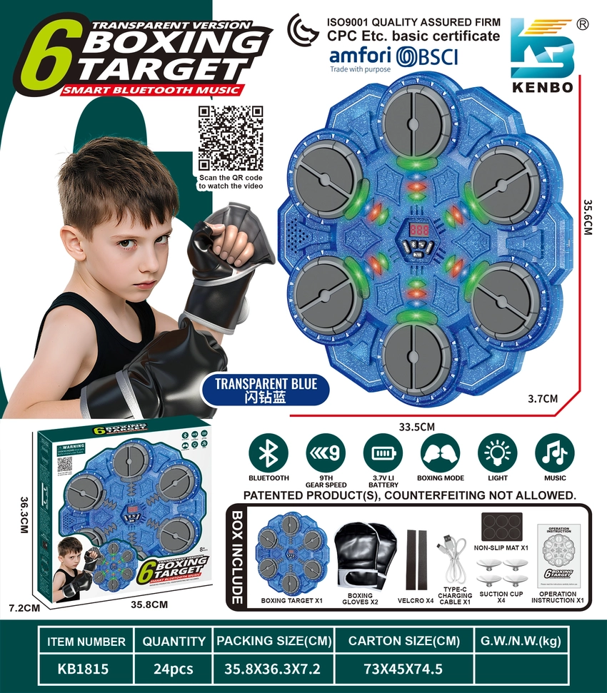 6-Key Smart Blue Music Boxing Target