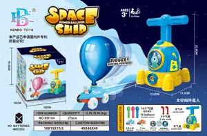 Spaceship (yellow and blue) aerodynamic balloon car