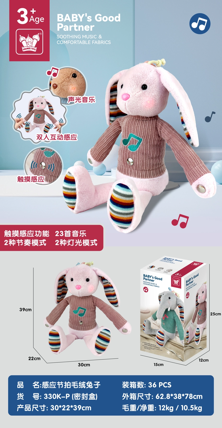 Motion-Activated Plush Rabbit