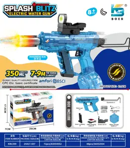 Upgraded Mini UZI Electric Water Gun with Light, Motorized Action, and Slide-Back Mechanism