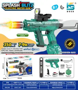 Upgraded Mini UZI Electric Water Gun with Light, Motorized Action, and Slide-Back Mechanism