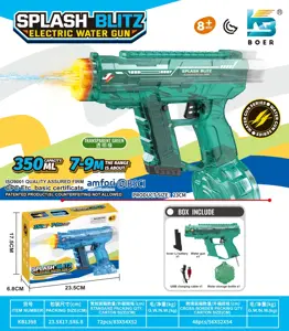 Upgraded Mini UZI Electric Water Gun with Flashing and Automatic Magazine
