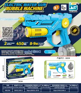 Dual-function electric water gun and bubble machine